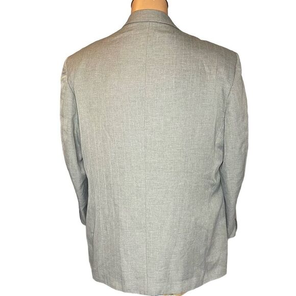 Porta Bella Suit Jacket Blazer 46R Mens Gray 3 Button Sports Coat Notch Collar - Picture 2 of 10